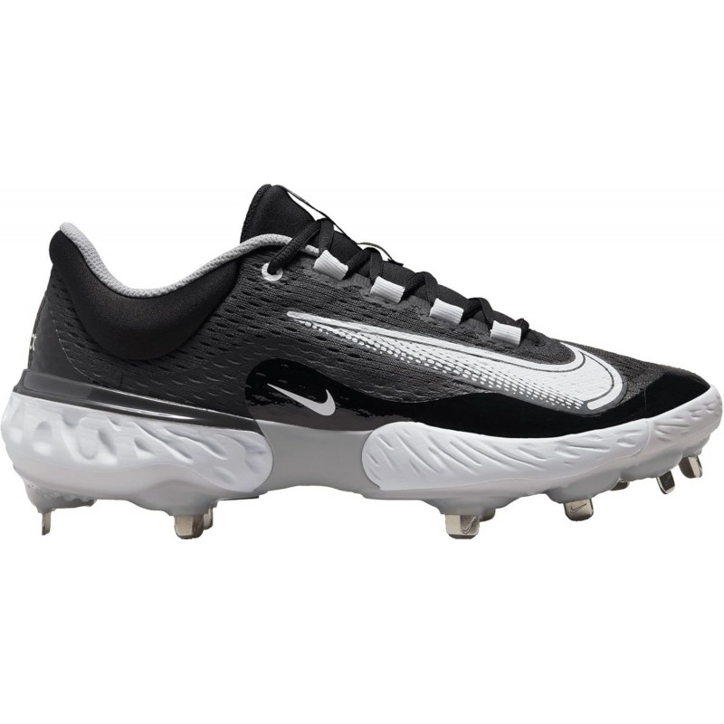 Nike Alpha Huarache Elite 4 Low DJ6521-011 Crampons de baseball en métal pour homme Noir-Blanc