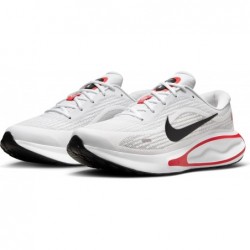 Chaussures de course sur route Nike Journey Run pour homme (FN0228-103, blanc/rouge feu/gris ciment/noir)