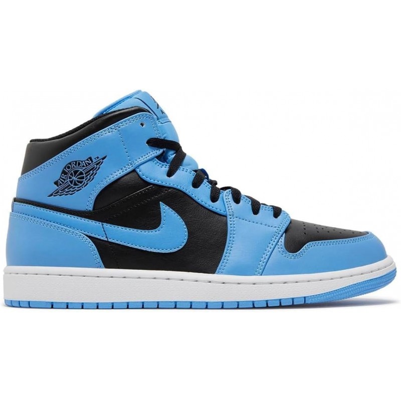 Chaussures Nike Air Jordan 1 Mid pour Homme Bleu Université/Noir Blanc DQ8426 401