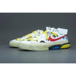 Nike Blazer Low DH7863 100 Off-White pour homme - Rouge université