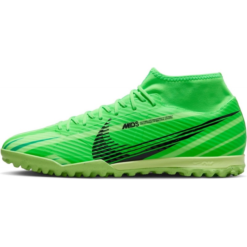 Chaussures de football montantes Nike Mercurial Superfly 9 Academy Turf (FJ7199-300, Vert Strike/Vert Stadium/Noir)