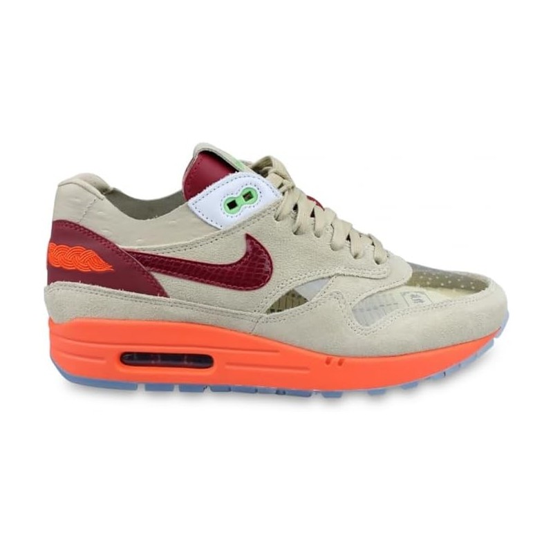 Chaussure de course Nike Air Max 1 pour homme, Net/Deep Red-orange Blaze