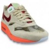 Chaussure de course Nike Air Max 1 pour homme, Net/Deep Red-orange Blaze