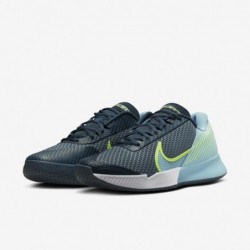 Chaussures de tennis pour terrain dur NikeCourt Air Zoom Vapor Pro 2 pour Homme (DR6191-400, Bleu marine armure/Volt/Denim turqu