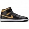 Chaussures Air Jordan 1 Mid pour homme (DQ8426-071, noir/blanc/or métallique)