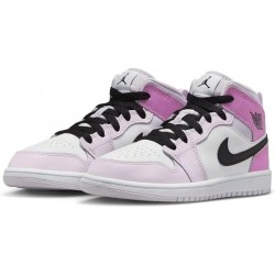 Chaussures Jordan Nike Air 1 pour enfants d'âge préscolaire Barley Grape/Black-White DQ8424-501