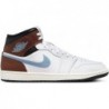 Chaussures Nike Air Jordan 1 Mid SE pour homme (FQ7831-142, blanc/noir/voile/gris bleu)