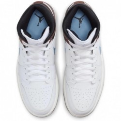 Chaussures Nike Air Jordan 1 Mid SE pour homme (FQ7831-142, blanc/noir/voile/gris bleu)