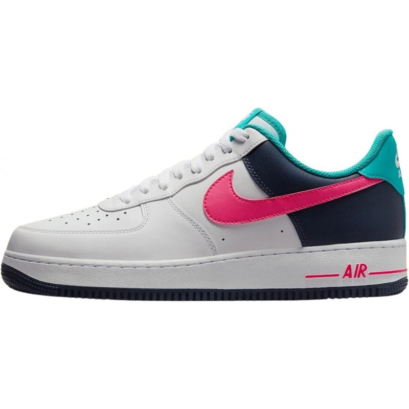 Chaussures Nike Air Force 1 '07 pour homme (HF4849-100, blanc/bleu orage/cactus poussiéreux/rose coureur)