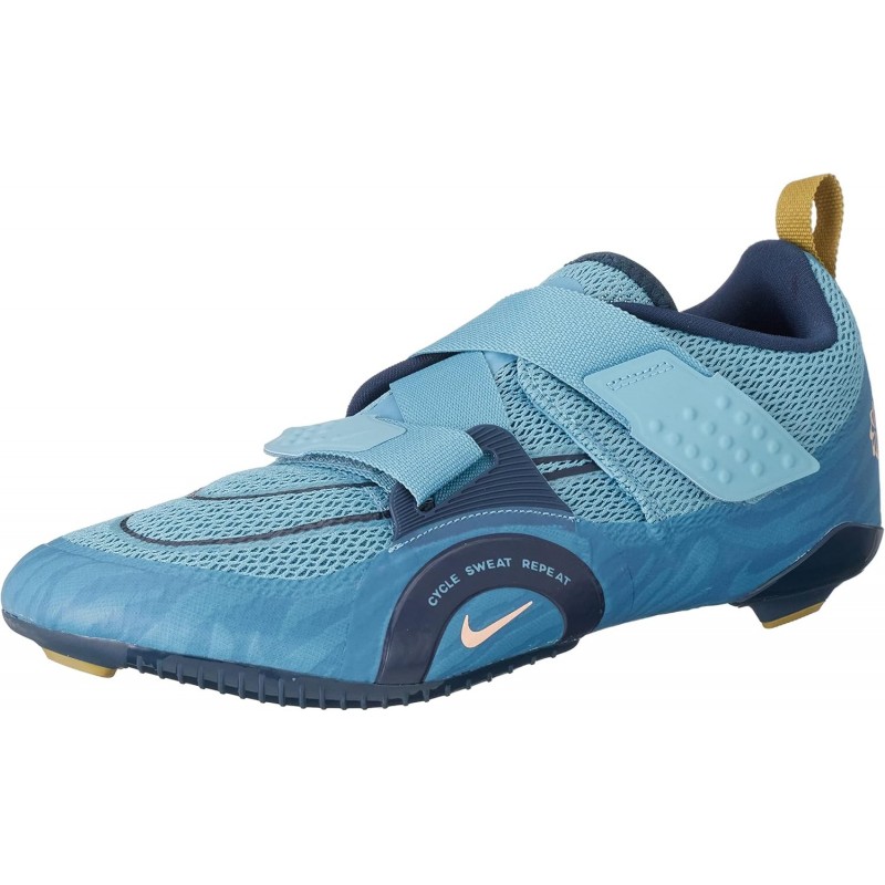 Chaussures de cyclisme en salle Nike SuperRep Cycle 2 Next Nature DH3396-400 pour homme, bleu céruléen/orange arctique/mousse do