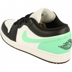 Nike Air Jordan 1 Low Homme Blanc/Noir-Vert Glow 553558 131