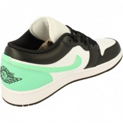 Nike Air Jordan 1 Low Homme Blanc/Noir-Vert Glow 553558 131