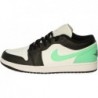 Nike Air Jordan 1 Low Homme Blanc/Noir-Vert Glow 553558 131