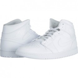 Jordan 1 Mid pour homme Triple White 554724-130