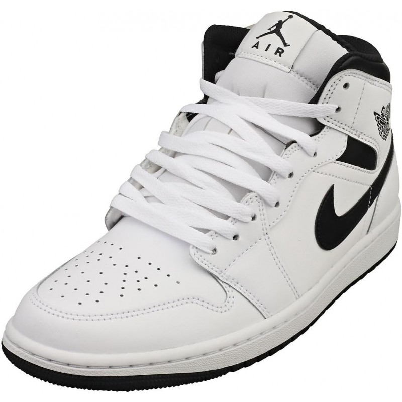 Jordan 1 Mid pour homme Blanc/Noir-Blanc-Noir (DQ8426 132)