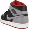 Chaussures Nike Air Jordan 1 Mid pour Homme Noir/Gris Ciment-Rouge Feu DQ8426 006 (Noir/Gris Ciment-Rouge Feu)