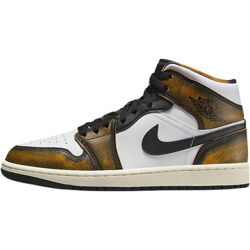 Chaussures Nike Air Jordan 1 Mid SE pour homme, noir/taxi-blanc-voile