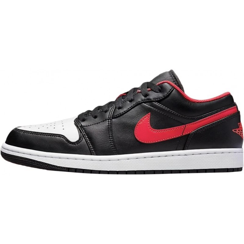 Chaussures Jordan Air 1 Low pour homme, noir/rouge feu-blanc