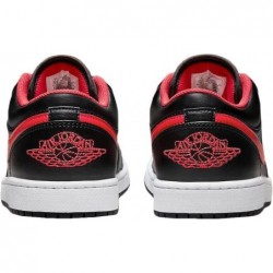 Chaussures Jordan Air 1 Low pour homme, noir/rouge feu-blanc