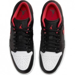 Chaussures Jordan Air 1 Low pour homme, noir/rouge feu-blanc