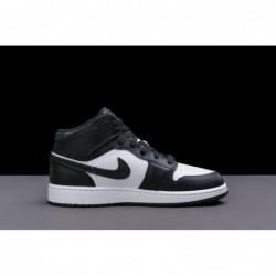 Jordan 1 Mid SE Panda Elephant pour grands enfants Noir/Noir-Blanc-Noir (FB9909 001)