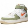 Chaussures NIKE Air Force 1 Mid Qs pour homme, blanc pétrole vert voile Total Ora