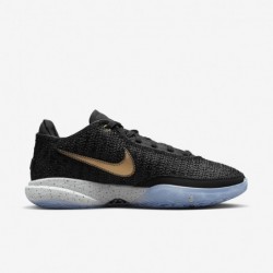 Nike Lebron XX pour homme Noir/Or métallique-Blanc (DJ5423 003)