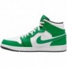 Jordan Nike Air 1 Mid pour homme, noir/vert chanceux-blanc