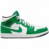 Jordan Nike Air 1 Mid pour homme, noir/vert chanceux-blanc