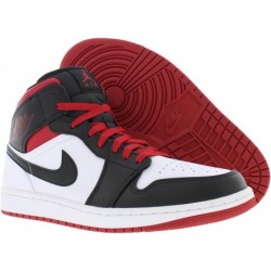 Jordan Homme Air 1 Mid Gym Red Black Toe - Blanc/Gym Red-Black