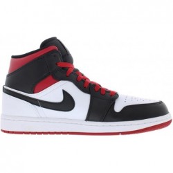 Jordan Homme Air 1 Mid Gym Red Black Toe - Blanc/Gym Red-Black