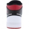 Jordan Homme Air 1 Mid Gym Red Black Toe - Blanc/Gym Red-Black