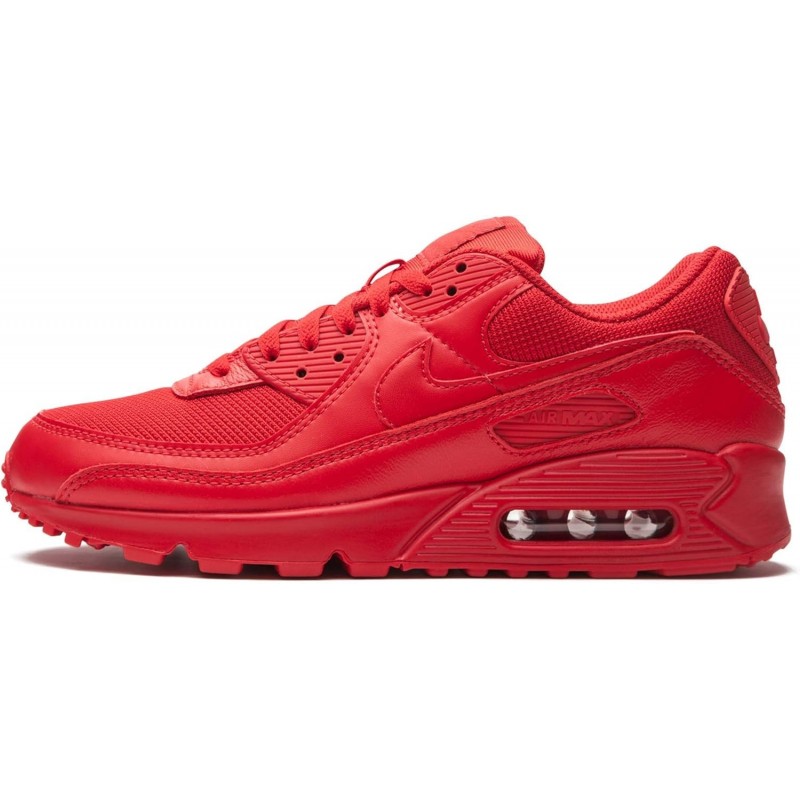 Chaussures décontractées Nike Air Max 90 pour hommes, triple rouge