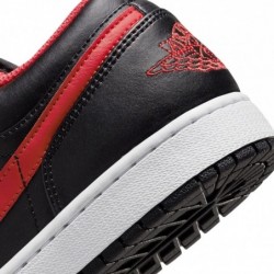 Chaussures Nike Air Jordan 1 Low pour homme, noir/rouge feu-blanc