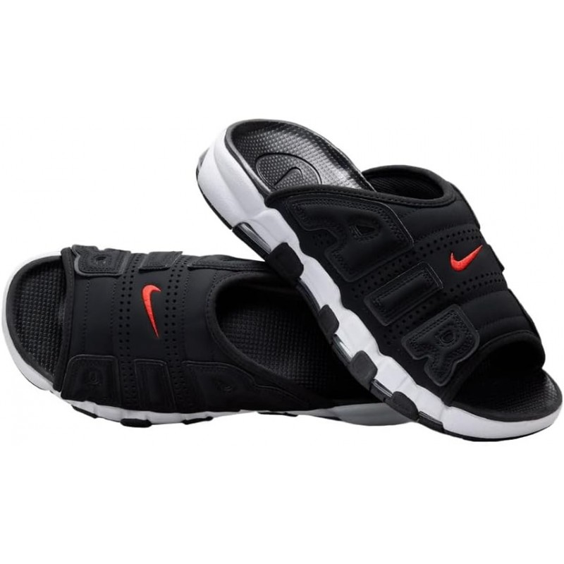 Claquettes Nike Air More Uptempo pour homme (FJ2708-001, noir/noir/transparent/blanc)