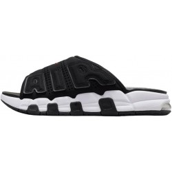 Claquettes Nike Air More Uptempo pour homme (FJ2708-001, noir/noir/transparent/blanc)