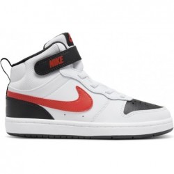 Chaussure de basket-ball Nike Court Borough MID pour enfant - Blanc/rouge