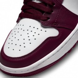 Chaussures de golf NIKE Air Jordan I High G pour homme (DQ0660-103, blanc/bordeaux/argent métallique)