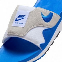 Claquettes Nike Air Max 1 pour homme (FJ4007-100, blanc/noir/gris neutre clair/bleu royal)