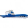 Claquettes Nike Air Max 1 pour homme (FJ4007-100, blanc/noir/gris neutre clair/bleu royal)