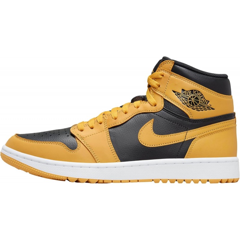 Chaussures de golf NIKE Air Jordan I High G pour homme (DQ0660-700, Pollen/Blanc/Noir)