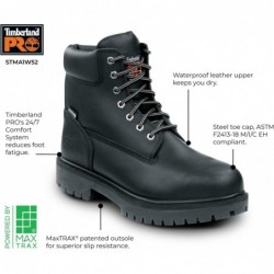 Bottes de travail antidérapantes Timberland PRO 6IN Direct Attach pour hommes avec embout en acier MaxTrax