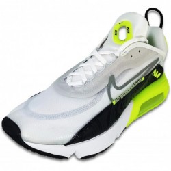 Nike Air Max 2090 Baskets de course pour hommes CZ7555 Chaussures de sport (blanc, gris froid, volt, noir 100)