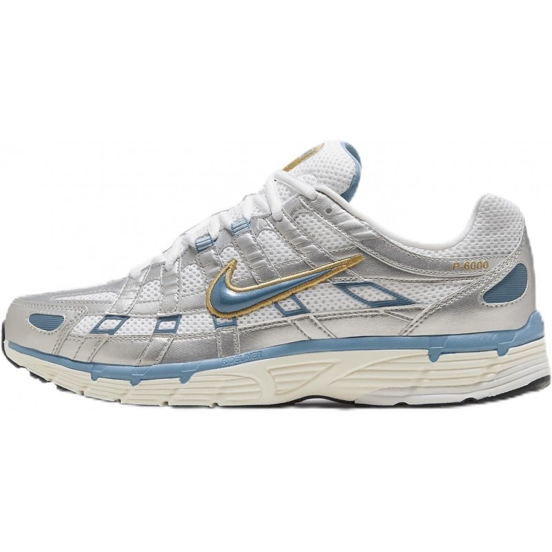 Chaussures Nike P-6000 (HJ7246-100, Blanc/Argent métallique/Ivoire pâle)