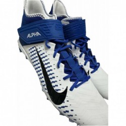 Chaussures de football Nike Alpha Menace Pro2 Mid pour homme BV3945-101 Blanc/Bleu royal équipe