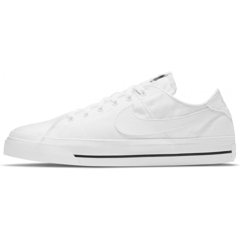 Nike Court Legacy Canvas CW6539-100 Blanc-Noir Décontracté pour Homme